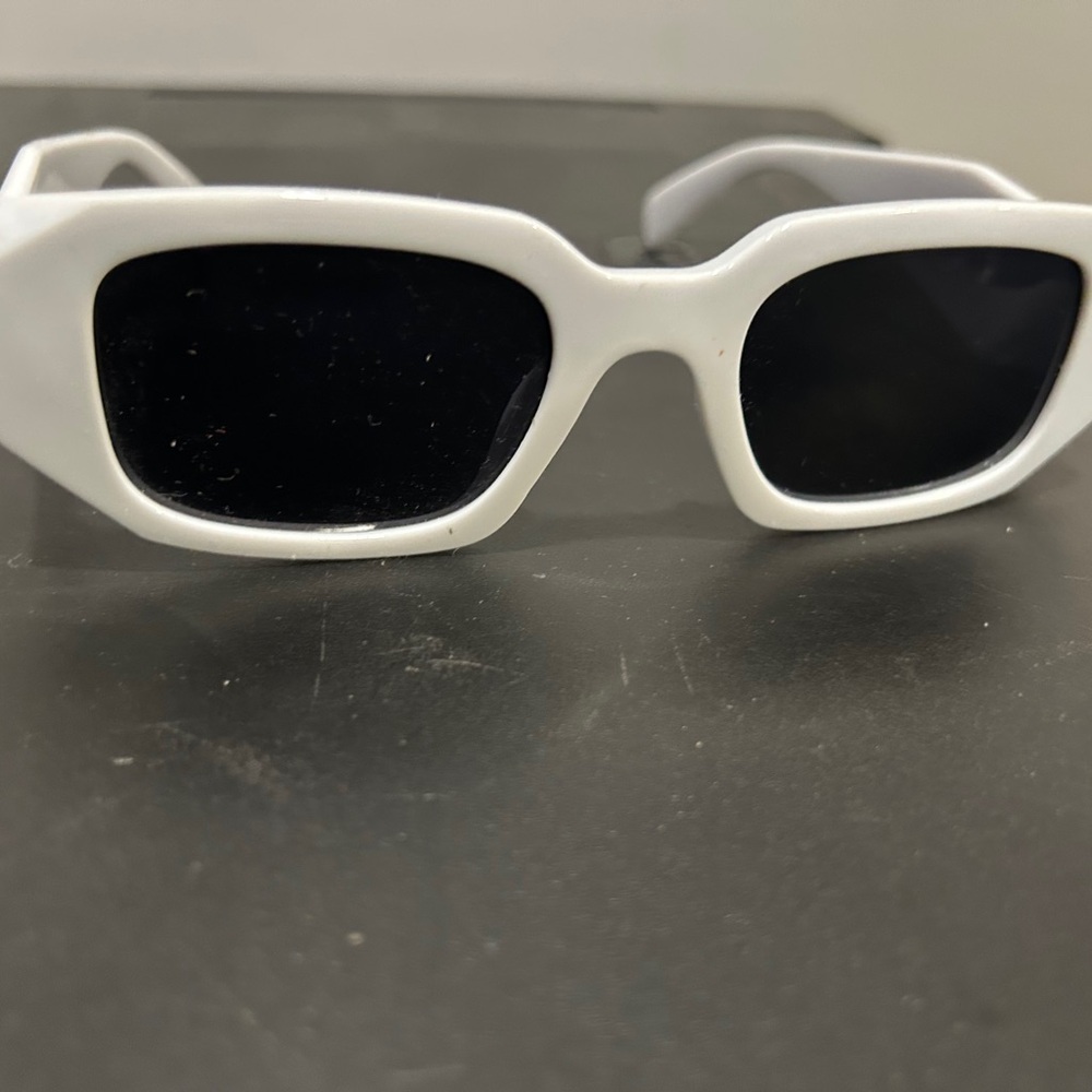 White Rectangular Sunglasses - image 8